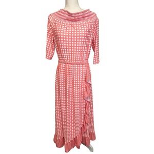 Cabana Life Pink/White Checker Dress NWT Size L